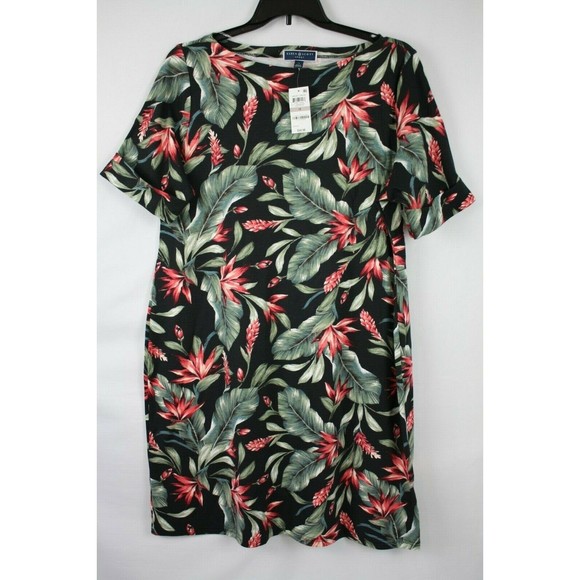 Karen Scott Sports Plus Women's Sports Dress Size 1X Tropical Black Floral - Picture 2 of 4